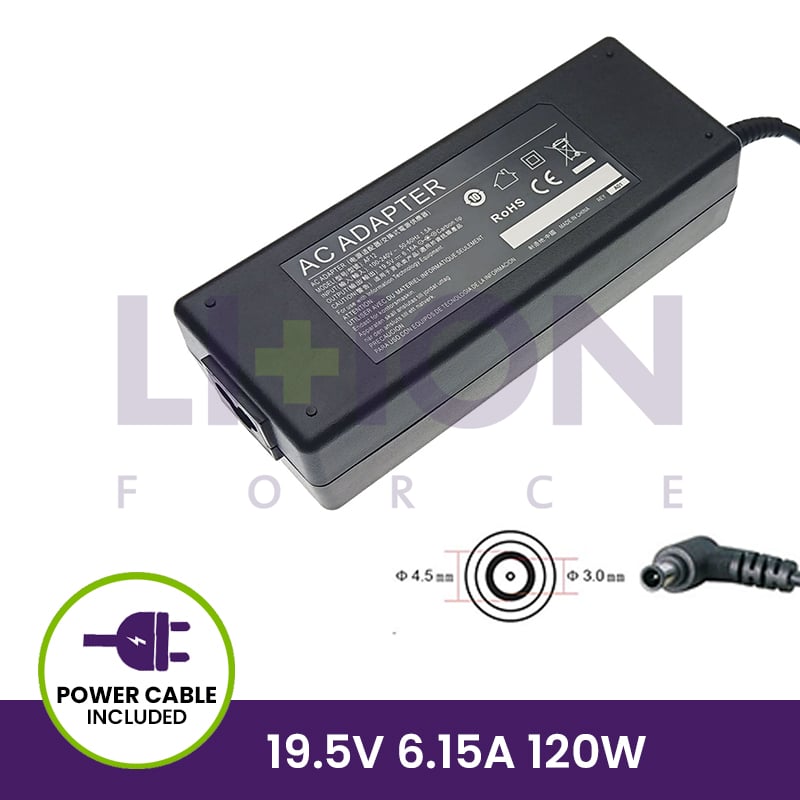 AC Adapter 19.5V 6.15A 120W - 4.5*3.0 Pin inside