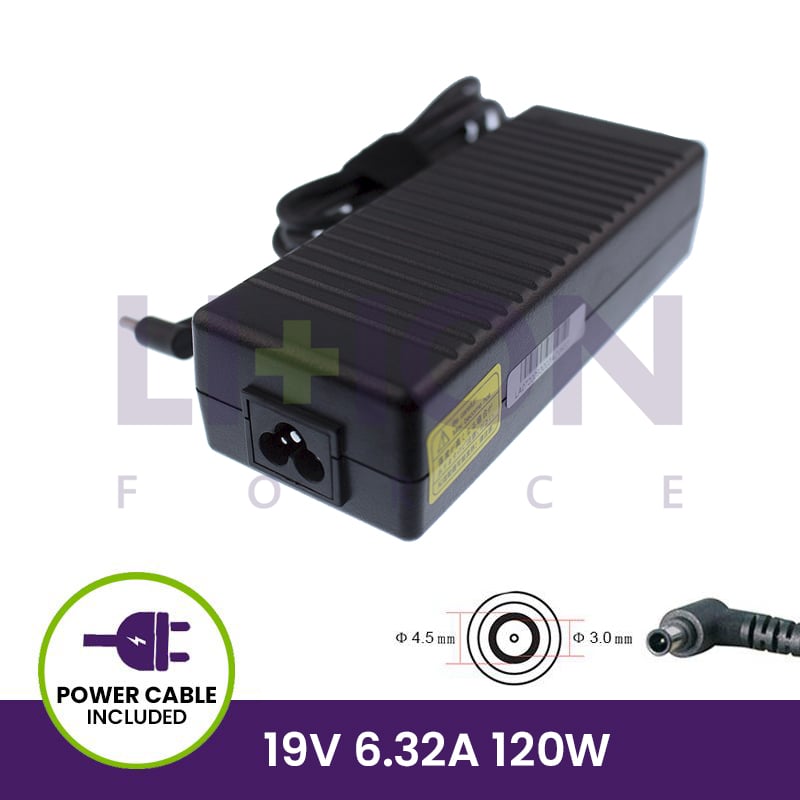 AC Adapter 19V 6.32A 120W - 4.5*3.0 Pin inside