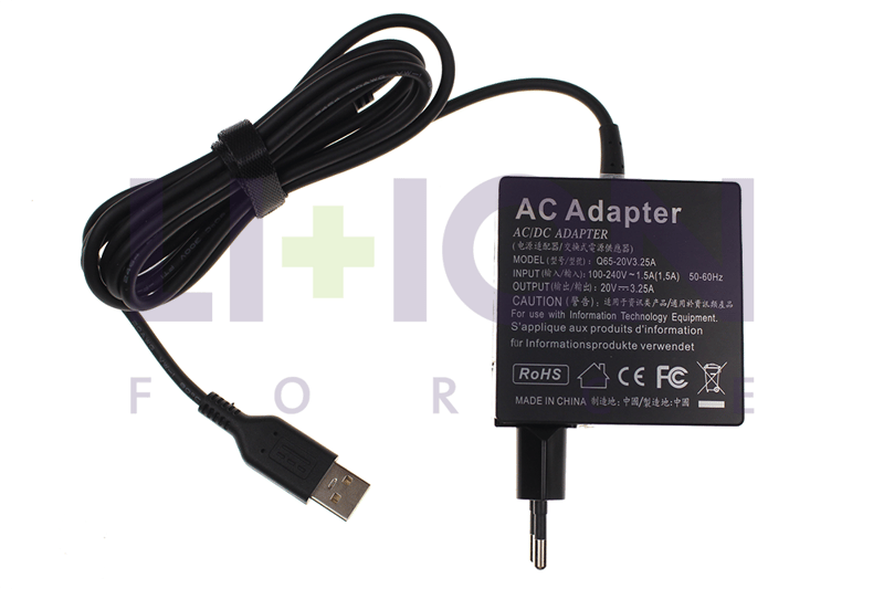AC Adapter 20V 3.25A 65W USB 3