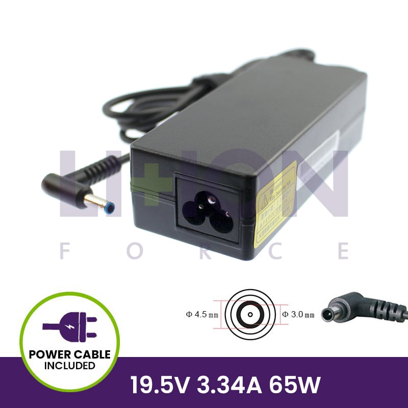 AC Adapter HP 19.5V 3.34A 65W - 4.5*3.0 Pin inside        