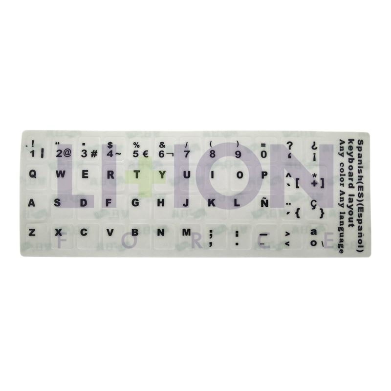 Keyboard Sticker,White with Black letter ES                 
