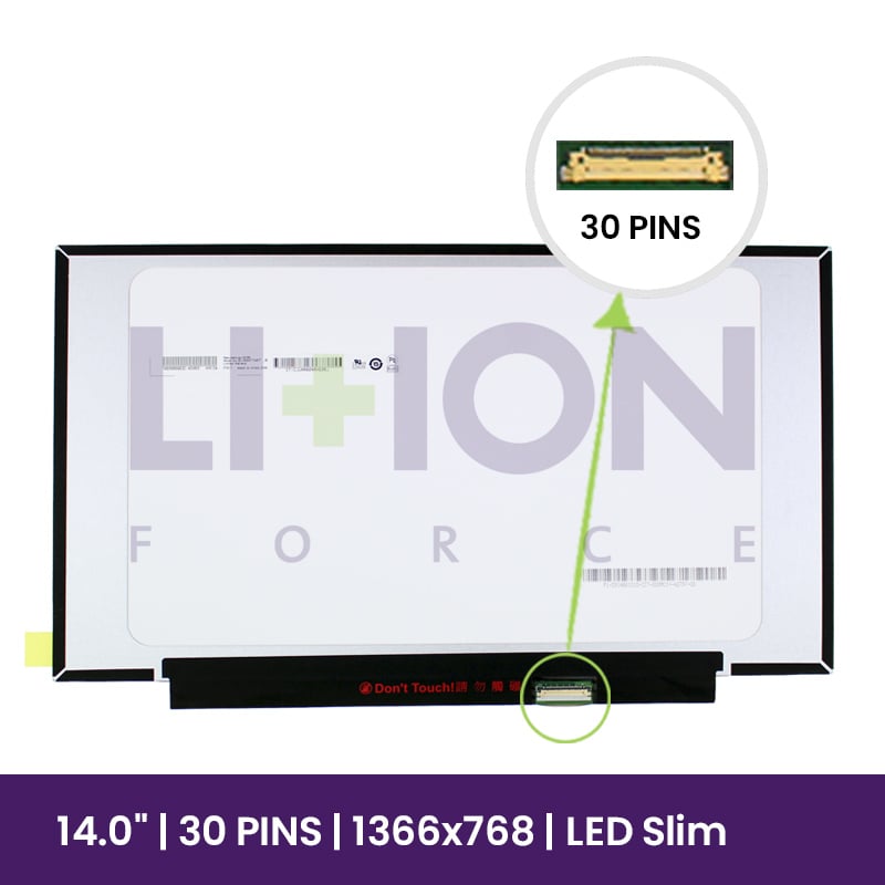 LCD Screen AUO 14" WXGA HD 1366x768 - B140XTN07.8           