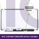 LCD Screen AUO 15.6" WXGA HD 1366x768 - NT156WHM-T00        