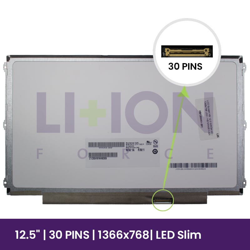 LCD Screen HB 12.5 WXGA HD - 1366x768 LED - HB125WX1-201