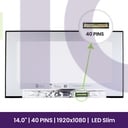 LCD Screen InnoLux14" WUXGA Slim 1920x1080 - N140HCN-E5B