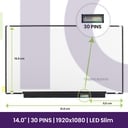 LCD Screen LG 14" WUXGA Slim 1920x1080 - B140HAN03.9