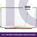 LCD Screen BOE 16.1" FULL HD 1920x1080 - NV161FHM-NY1   