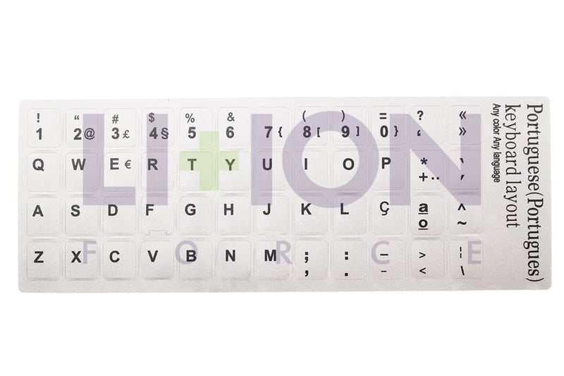 Keyboard Sticker,Silver with Black letter PO