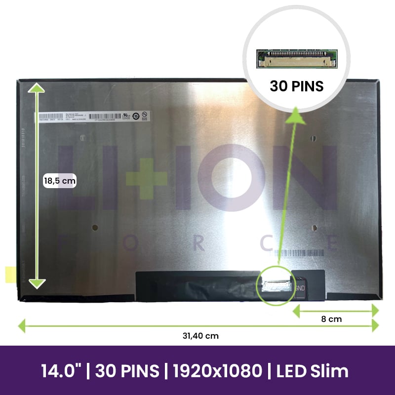 LCD Screen LG 14" WUXGA Slim 1920x1080 - B140HAN06.1