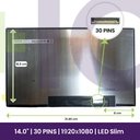 LCD Screen LG 14" WUXGA Slim 1920x1080 - B140HAN06.1